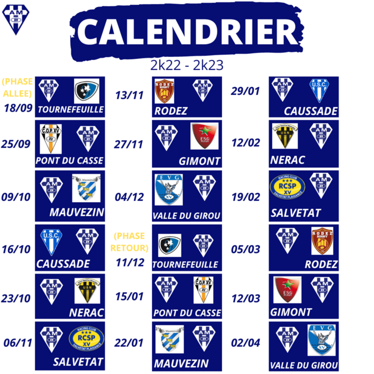 Le calendrier de la saison 2022-23 dévoilé