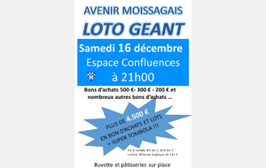 LOTO GÉANT DU SAMEDI 16 DÉCEMBRE