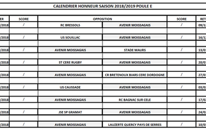 Calendrier 2018-19