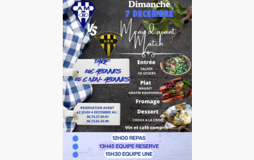Repas d'avant match AM - Nérac : les réservations sont ouvertes