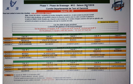 CALENDRIER des U12