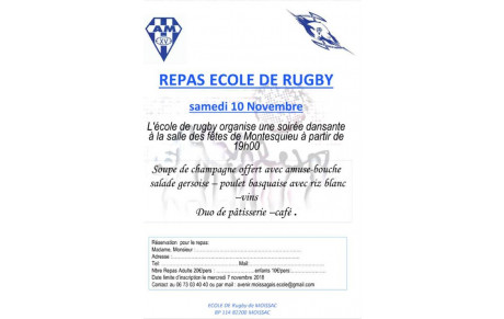 Repas de l'école de Rugby