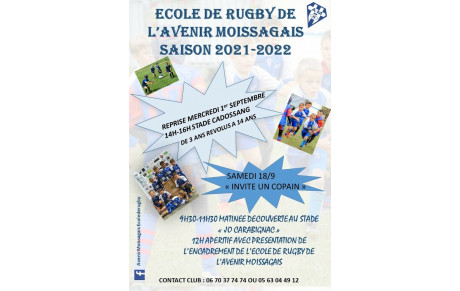 Reprise de l'école de rugby