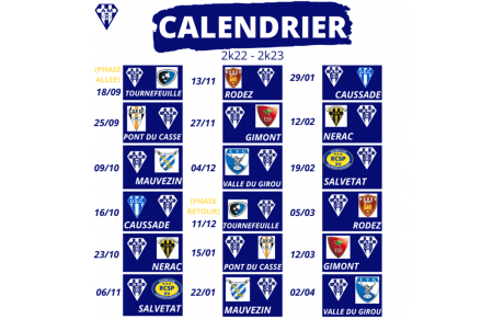 Le calendrier de la saison 2022-23 dévoilé