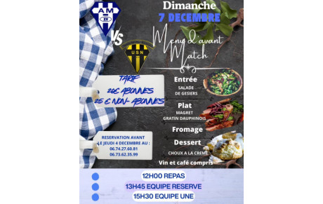 Repas d'avant match AM - Nérac : les réservations sont ouvertes